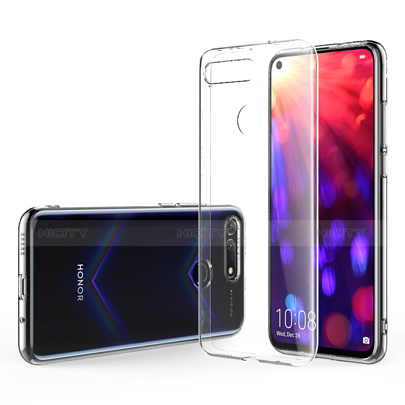 Custodia Silicone Trasparente Ultra Sottile Morbida con Pellicola Protettiva per Huawei Honor V20 Chiaro