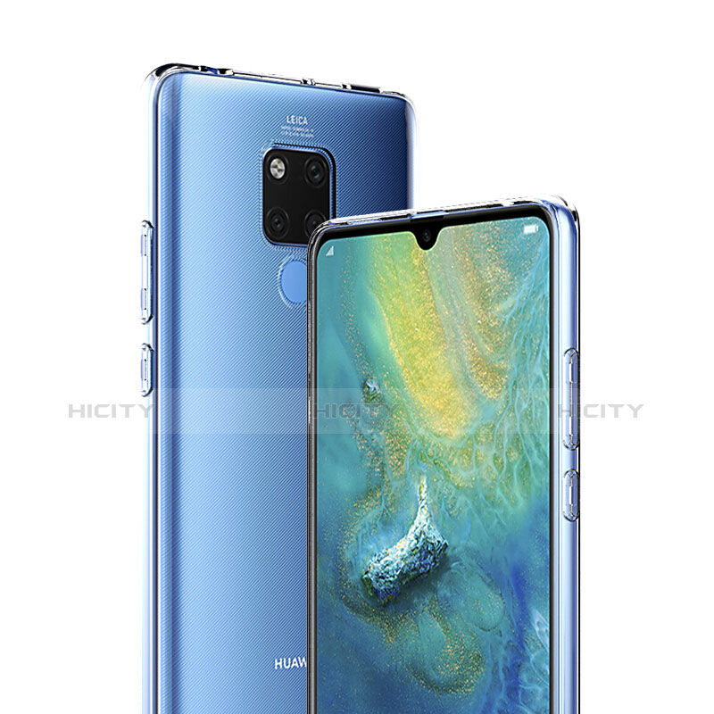 Custodia Silicone Trasparente Ultra Sottile Morbida con Pellicola Protettiva per Huawei Mate 20 X Chiaro