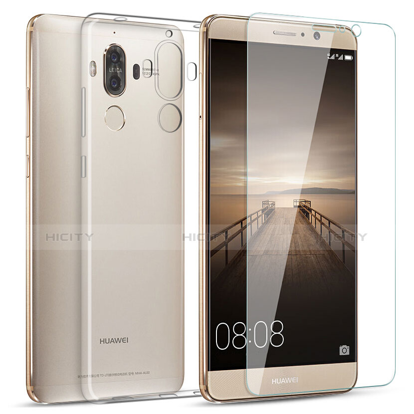 Custodia Silicone Trasparente Ultra Sottile Morbida con Pellicola Protettiva per Huawei Mate 9 Chiaro