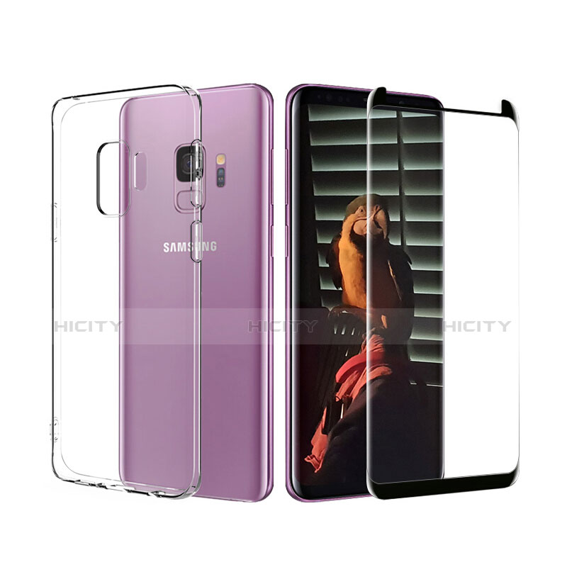 Custodia Silicone Trasparente Ultra Sottile Morbida con Pellicola Protettiva per Samsung Galaxy S9 Chiaro