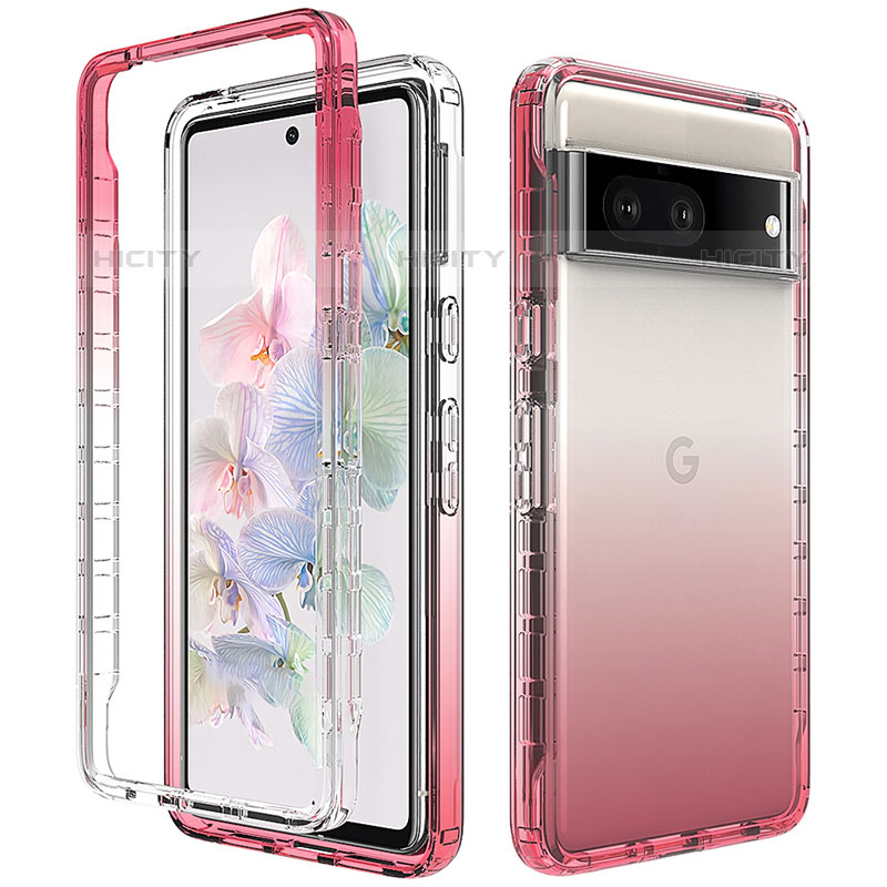 Custodia Silicone Trasparente Ultra Sottile Morbida Cover Fronte e Retro 360 Gradi Sfumato JX1 per Google Pixel 7 5G