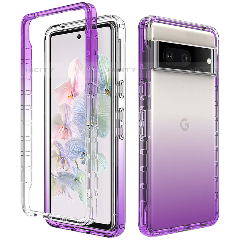 Custodia Silicone Trasparente Ultra Sottile Morbida Cover Fronte e Retro 360 Gradi Sfumato JX1 per Google Pixel 7 5G