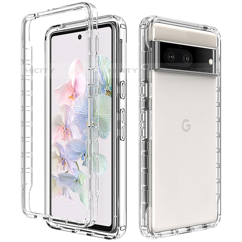 Custodia Silicone Trasparente Ultra Sottile Morbida Cover Fronte e Retro 360 Gradi Sfumato JX1 per Google Pixel 7 5G