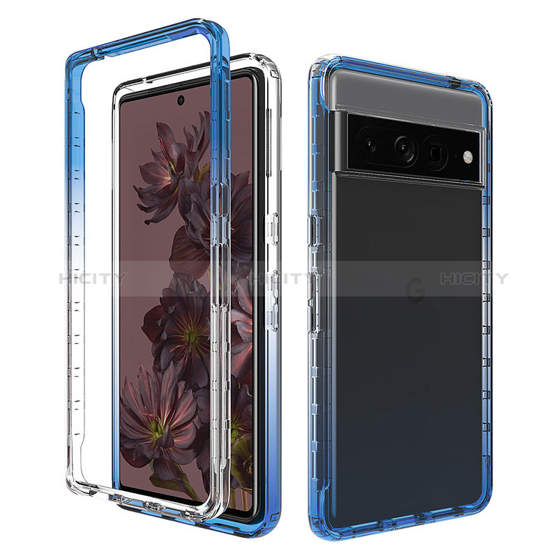 Custodia Silicone Trasparente Ultra Sottile Morbida Cover Fronte e Retro 360 Gradi Sfumato JX1 per Google Pixel 7 Pro 5G