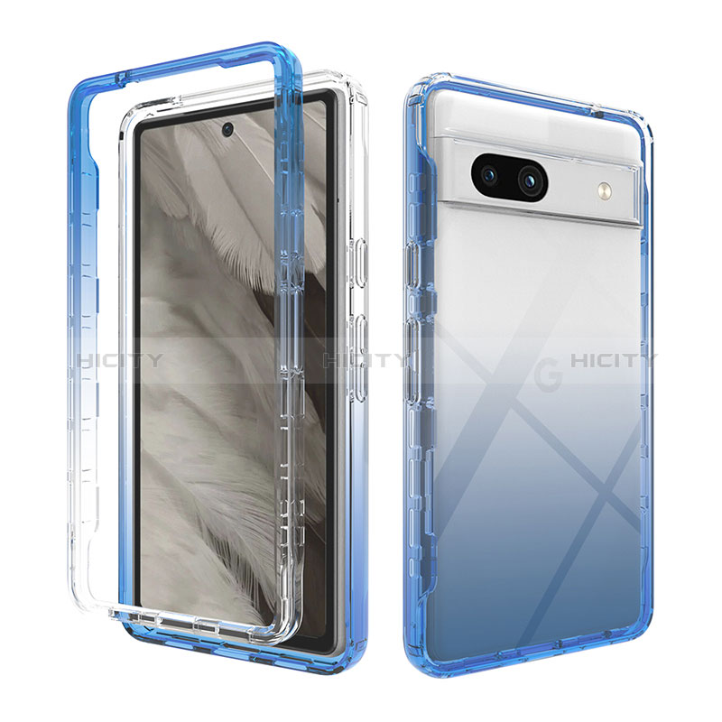 Custodia Silicone Trasparente Ultra Sottile Morbida Cover Fronte e Retro 360 Gradi Sfumato JX1 per Google Pixel 7a 5G