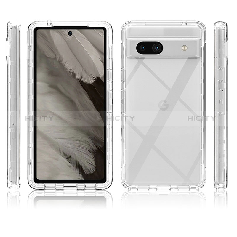 Custodia Silicone Trasparente Ultra Sottile Morbida Cover Fronte e Retro 360 Gradi Sfumato JX1 per Google Pixel 7a 5G