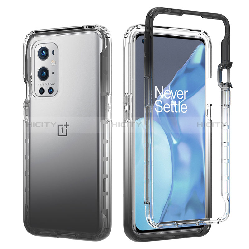 Custodia Silicone Trasparente Ultra Sottile Morbida Cover Fronte e Retro 360 Gradi Sfumato JX1 per OnePlus 9 Pro 5G