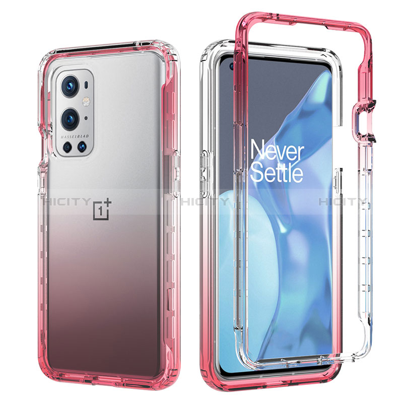 Custodia Silicone Trasparente Ultra Sottile Morbida Cover Fronte e Retro 360 Gradi Sfumato JX1 per OnePlus 9 Pro 5G