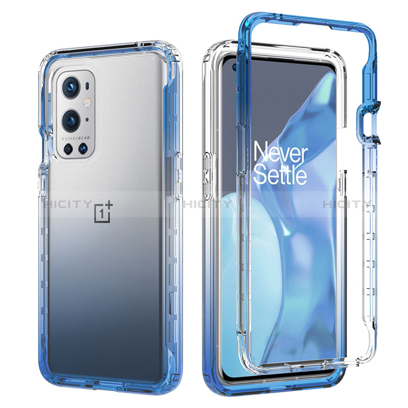 Custodia Silicone Trasparente Ultra Sottile Morbida Cover Fronte e Retro 360 Gradi Sfumato JX1 per OnePlus 9 Pro 5G