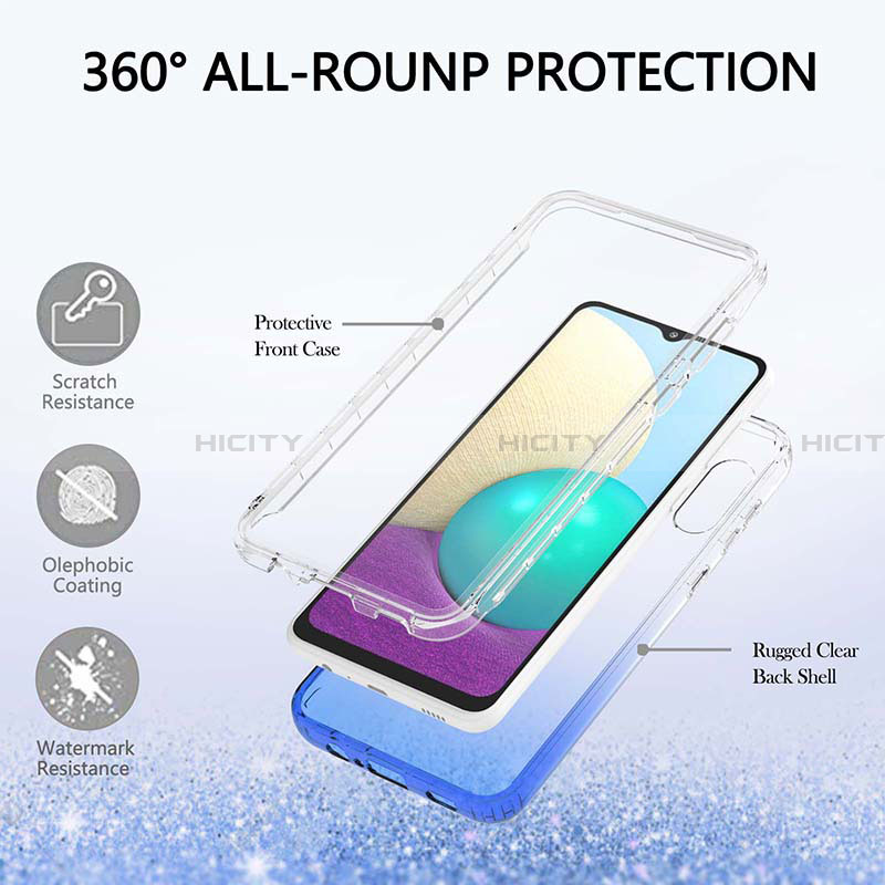 Custodia Silicone Trasparente Ultra Sottile Morbida Cover Fronte e Retro 360 Gradi Sfumato JX1 per Samsung Galaxy A02