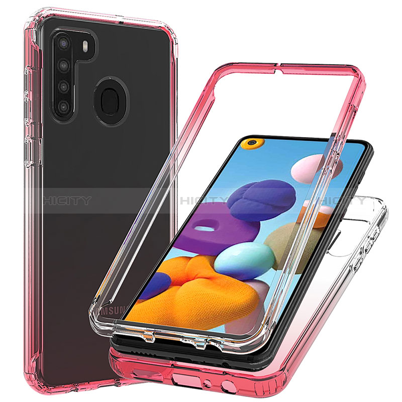 Custodia Silicone Trasparente Ultra Sottile Morbida Cover Fronte e Retro 360 Gradi Sfumato JX1 per Samsung Galaxy A21s