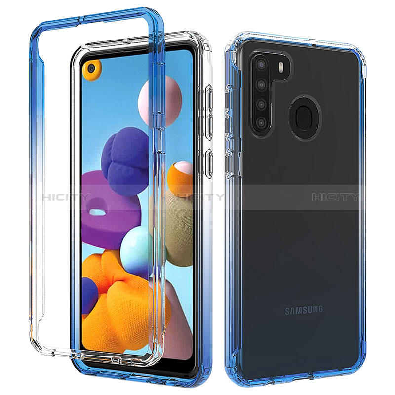 Custodia Silicone Trasparente Ultra Sottile Morbida Cover Fronte e Retro 360 Gradi Sfumato JX1 per Samsung Galaxy A21s