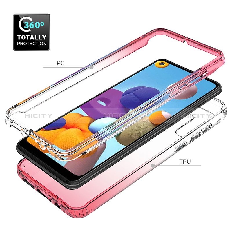 Custodia Silicone Trasparente Ultra Sottile Morbida Cover Fronte e Retro 360 Gradi Sfumato JX1 per Samsung Galaxy A21s