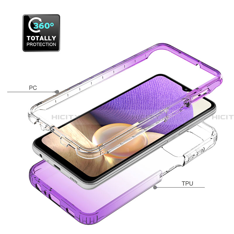 Custodia Silicone Trasparente Ultra Sottile Morbida Cover Fronte e Retro 360 Gradi Sfumato JX1 per Samsung Galaxy A32 5G