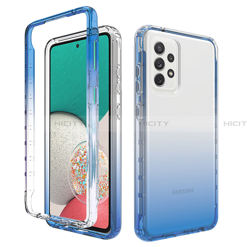 Custodia Silicone Trasparente Ultra Sottile Morbida Cover Fronte e Retro 360 Gradi Sfumato JX1 per Samsung Galaxy A33 5G Blu