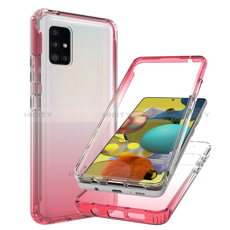 Custodia Silicone Trasparente Ultra Sottile Morbida Cover Fronte e Retro 360 Gradi Sfumato JX1 per Samsung Galaxy A51 4G