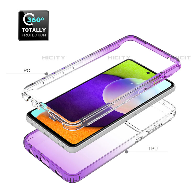 Custodia Silicone Trasparente Ultra Sottile Morbida Cover Fronte e Retro 360 Gradi Sfumato JX1 per Samsung Galaxy A52 4G