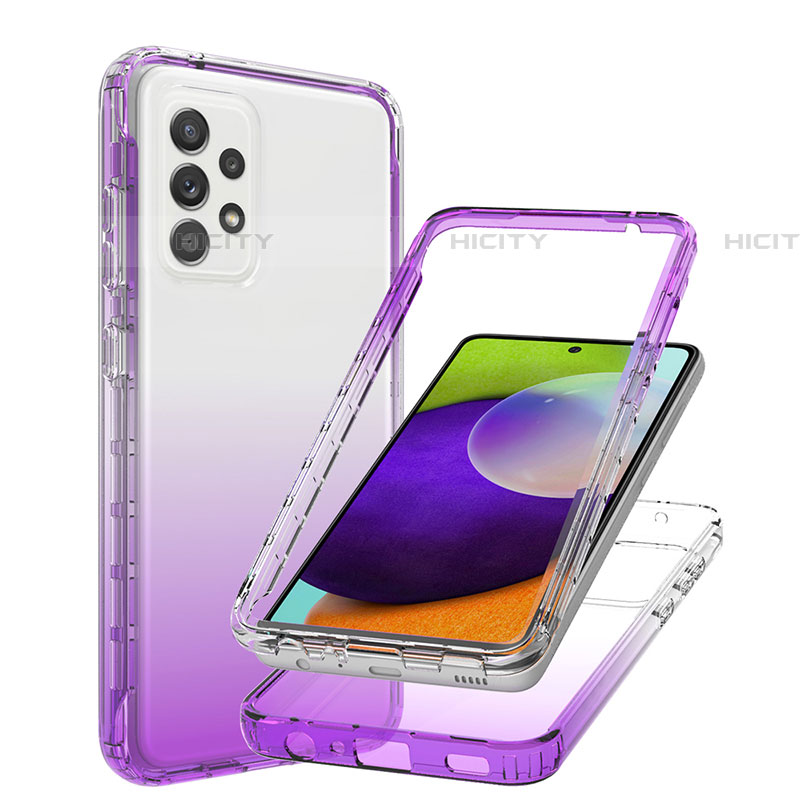Custodia Silicone Trasparente Ultra Sottile Morbida Cover Fronte e Retro 360 Gradi Sfumato JX1 per Samsung Galaxy A52 4G