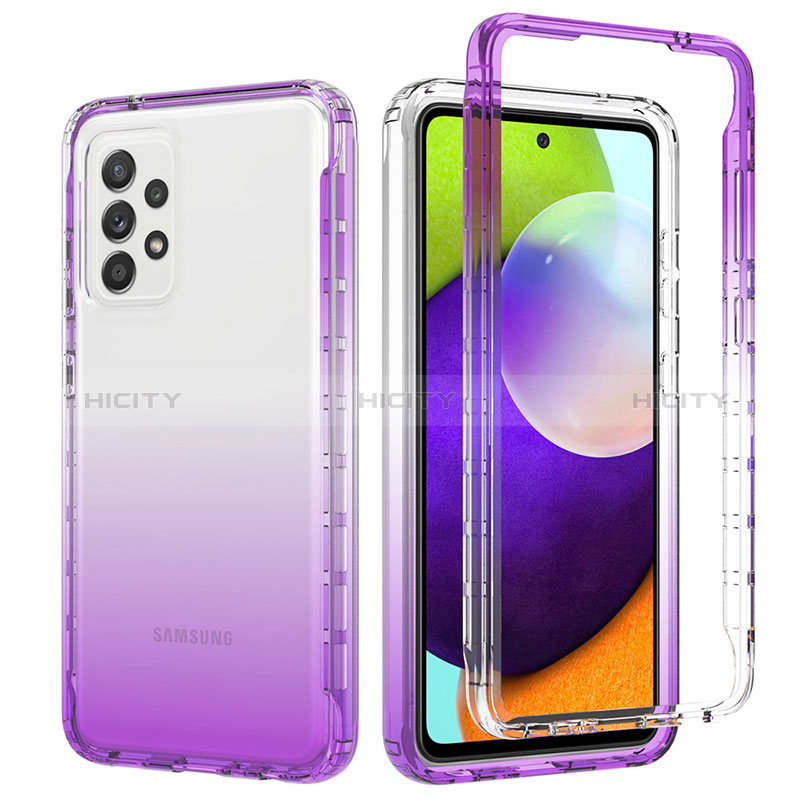 Custodia Silicone Trasparente Ultra Sottile Morbida Cover Fronte e Retro 360 Gradi Sfumato JX1 per Samsung Galaxy A52s 5G