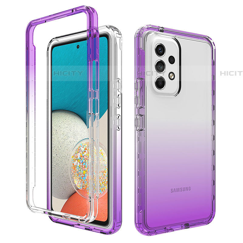 Custodia Silicone Trasparente Ultra Sottile Morbida Cover Fronte e Retro 360 Gradi Sfumato JX1 per Samsung Galaxy A53 5G