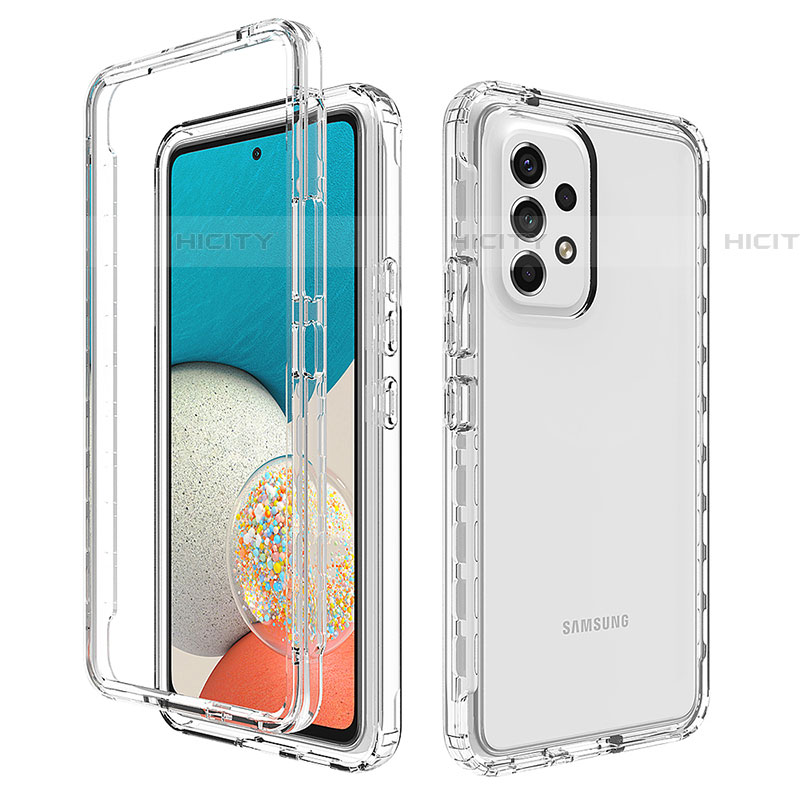 Custodia Silicone Trasparente Ultra Sottile Morbida Cover Fronte e Retro 360 Gradi Sfumato JX1 per Samsung Galaxy A53 5G Chiaro