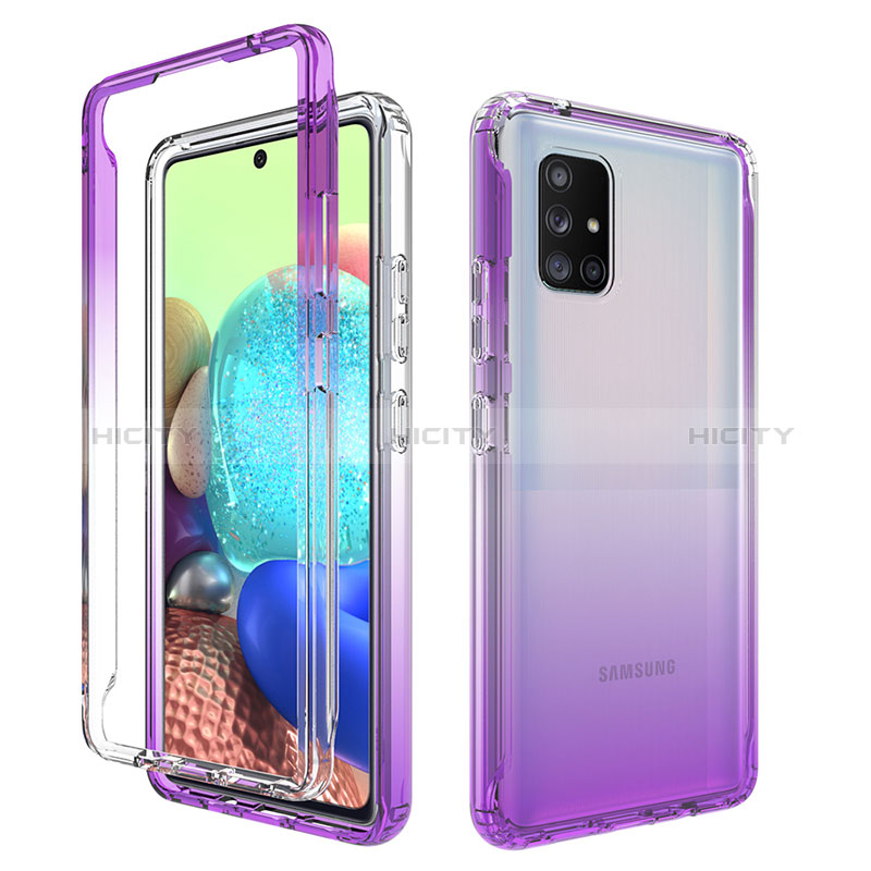 Custodia Silicone Trasparente Ultra Sottile Morbida Cover Fronte e Retro 360 Gradi Sfumato JX1 per Samsung Galaxy A71 5G