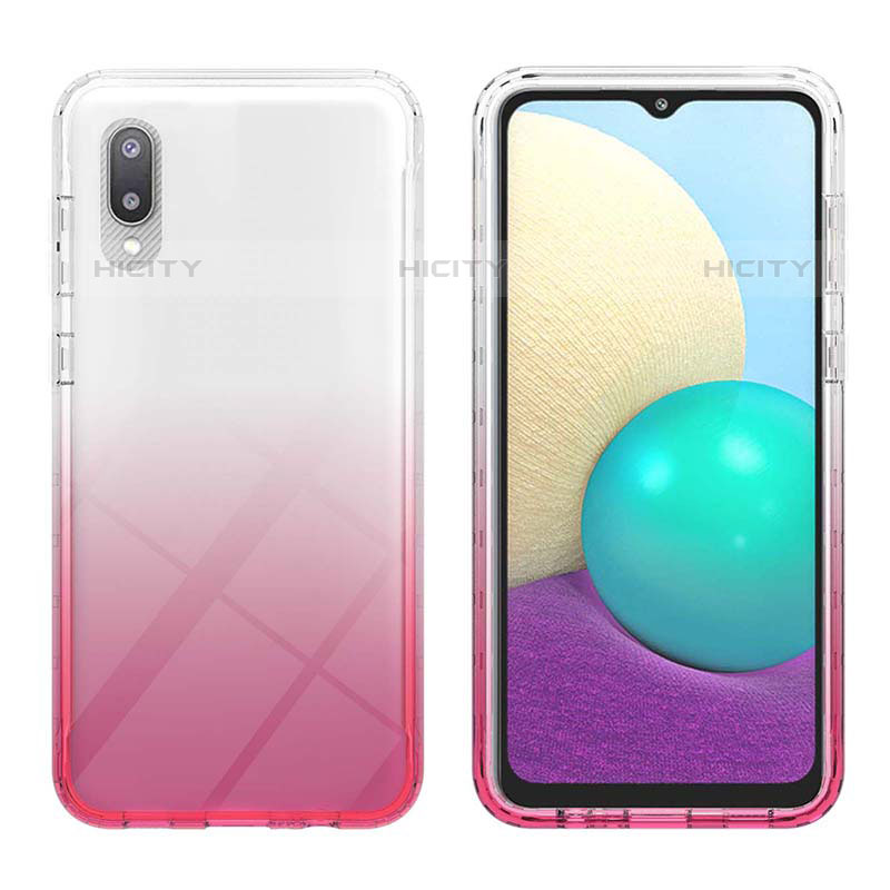 Custodia Silicone Trasparente Ultra Sottile Morbida Cover Fronte e Retro 360 Gradi Sfumato JX1 per Samsung Galaxy M02