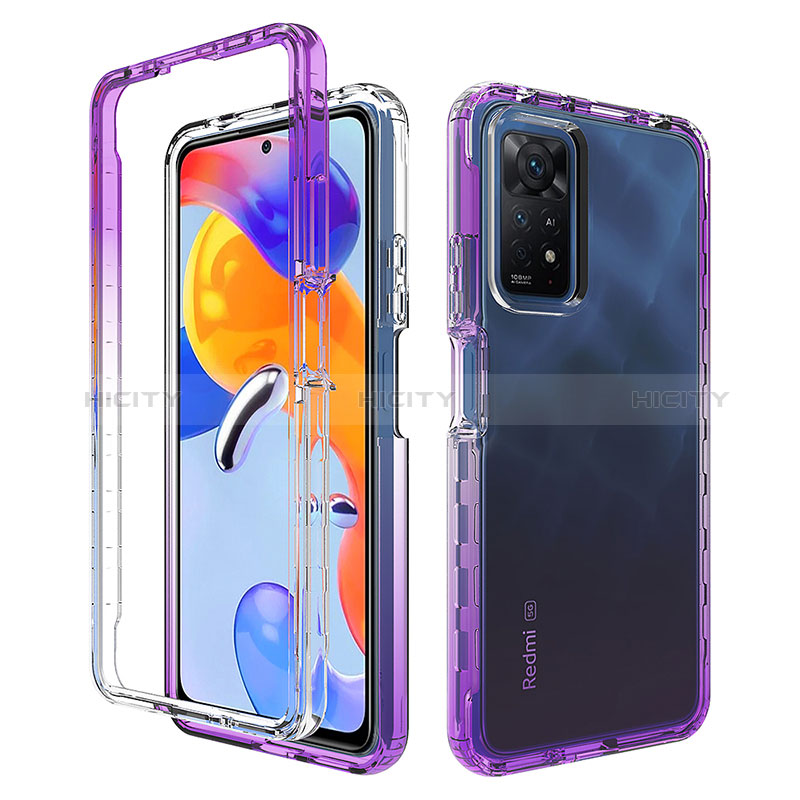 Custodia Silicone Trasparente Ultra Sottile Morbida Cover Fronte e Retro 360 Gradi Sfumato JX1 per Xiaomi Redmi Note 11 Pro 4G