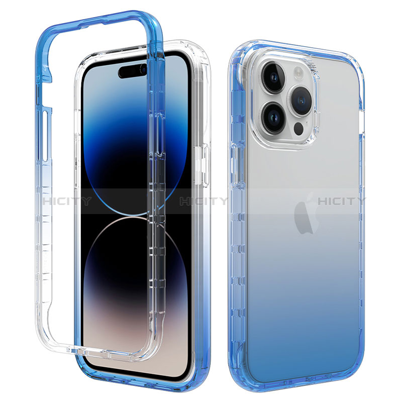 Custodia Silicone Trasparente Ultra Sottile Morbida Cover Fronte e Retro 360 Gradi Sfumato per Apple iPhone 13 Pro Max