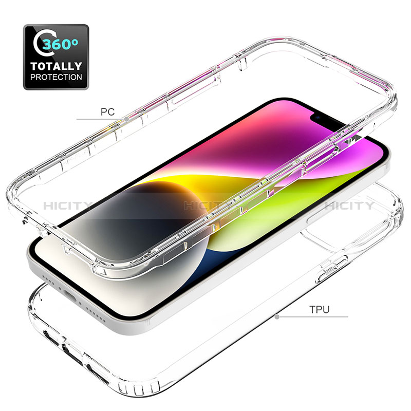 Custodia Silicone Trasparente Ultra Sottile Morbida Cover Fronte e Retro 360 Gradi Sfumato per Apple iPhone 14 Plus