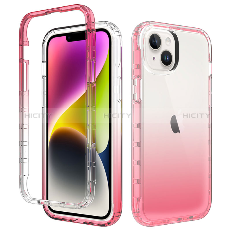 Custodia Silicone Trasparente Ultra Sottile Morbida Cover Fronte e Retro 360 Gradi Sfumato per Apple iPhone 15