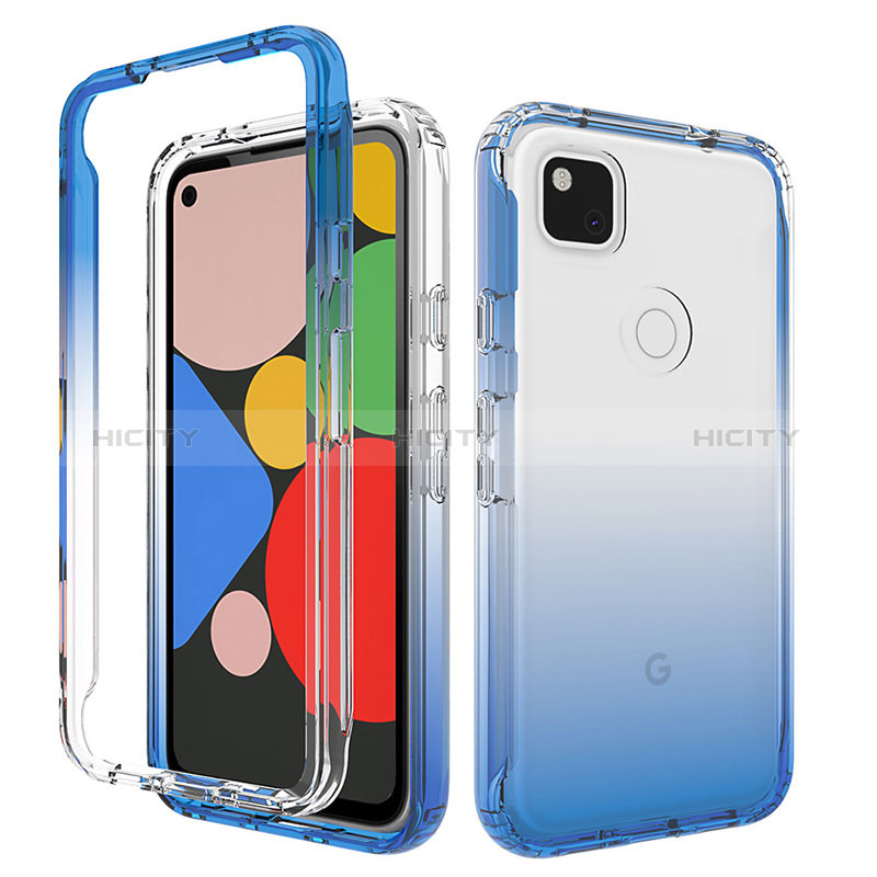 Custodia Silicone Trasparente Ultra Sottile Morbida Cover Fronte e Retro 360 Gradi Sfumato per Google Pixel 4a