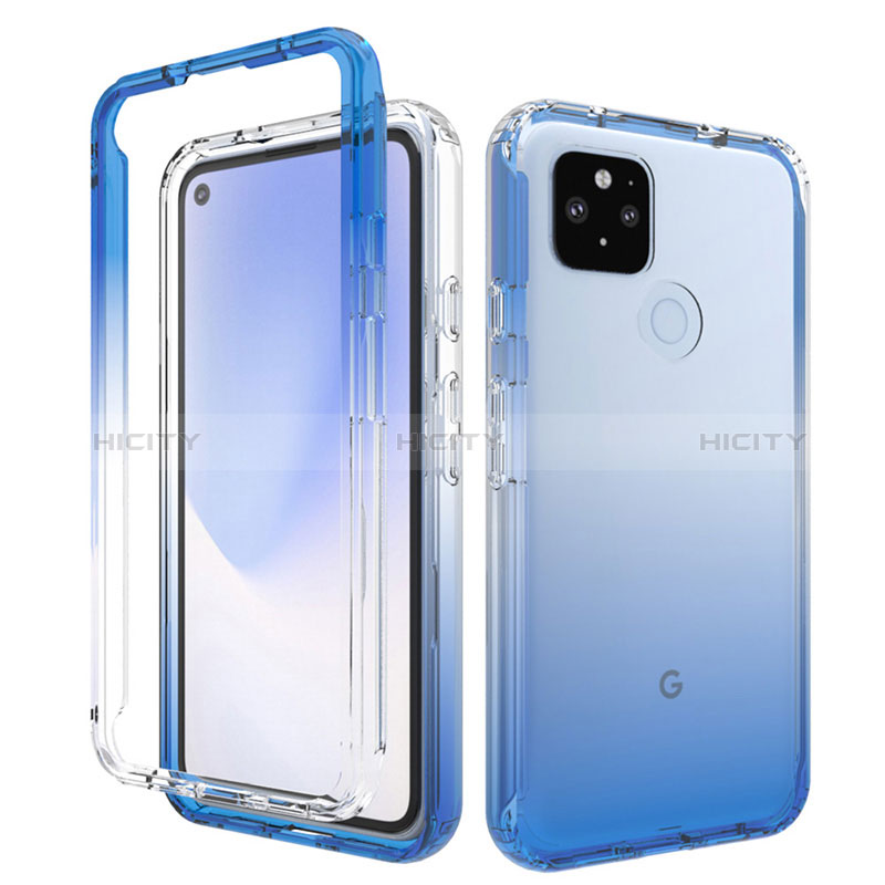 Custodia Silicone Trasparente Ultra Sottile Morbida Cover Fronte e Retro 360 Gradi Sfumato per Google Pixel 4a 5G