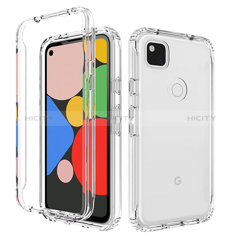 Custodia Silicone Trasparente Ultra Sottile Morbida Cover Fronte e Retro 360 Gradi Sfumato per Google Pixel 4a