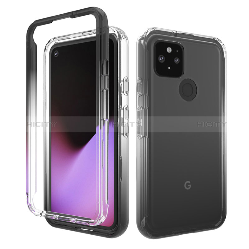 Custodia Silicone Trasparente Ultra Sottile Morbida Cover Fronte e Retro 360 Gradi Sfumato per Google Pixel 5