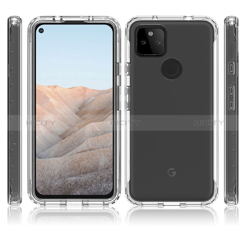 Custodia Silicone Trasparente Ultra Sottile Morbida Cover Fronte e Retro 360 Gradi Sfumato per Google Pixel 5a 5G