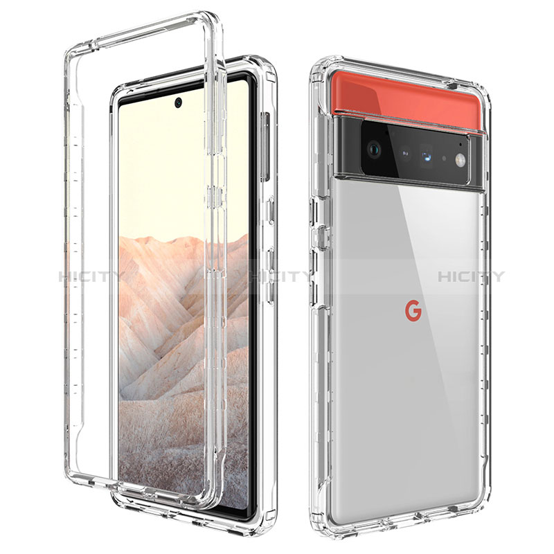 Custodia Silicone Trasparente Ultra Sottile Morbida Cover Fronte e Retro 360 Gradi Sfumato per Google Pixel 6 Pro 5G