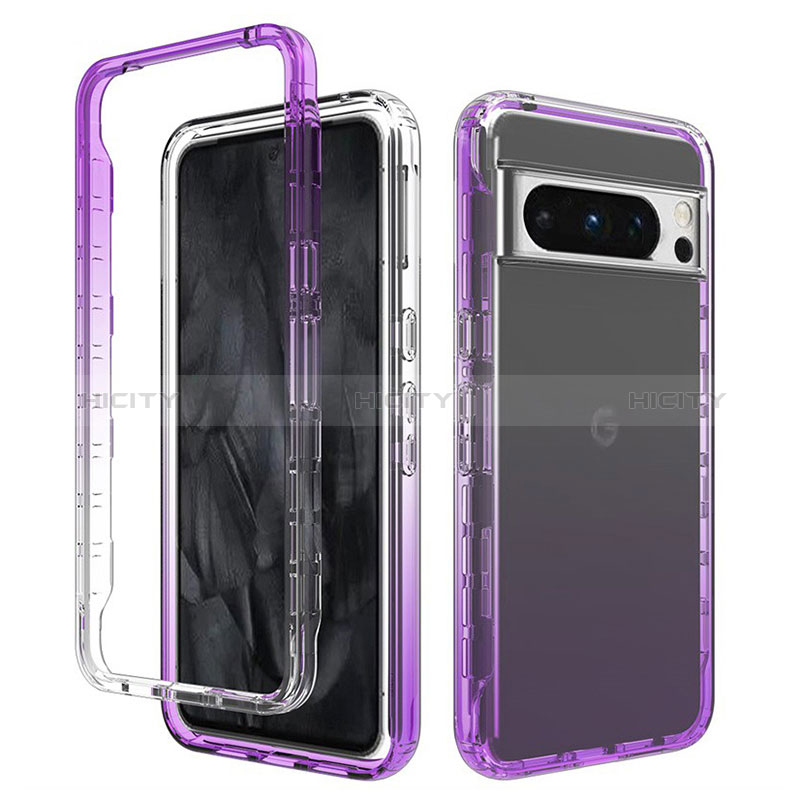 Custodia Silicone Trasparente Ultra Sottile Morbida Cover Fronte e Retro 360 Gradi Sfumato per Google Pixel 8 Pro 5G