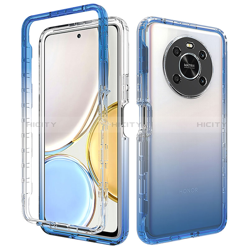 Custodia Silicone Trasparente Ultra Sottile Morbida Cover Fronte e Retro 360 Gradi Sfumato per Huawei Honor X9 4G Grigio Scuro