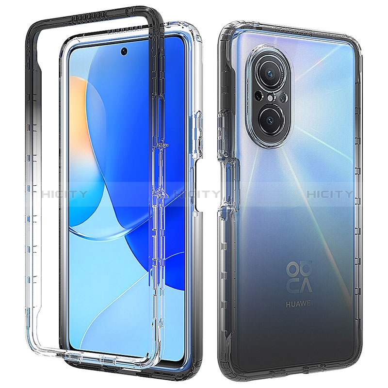 Custodia Silicone Trasparente Ultra Sottile Morbida Cover Fronte e Retro 360 Gradi Sfumato per Huawei Nova 9 SE Grigio Scuro