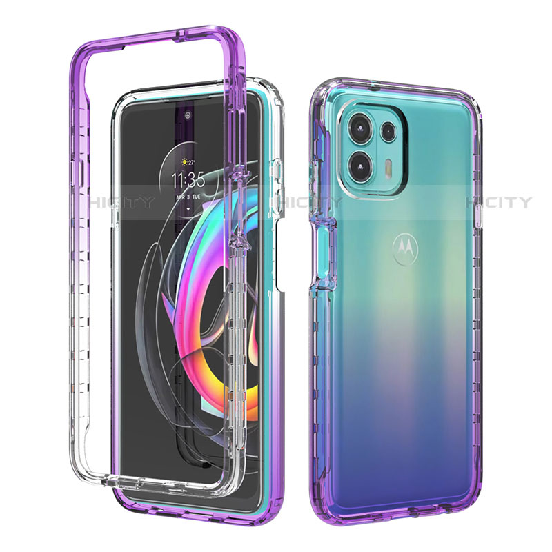 Custodia Silicone Trasparente Ultra Sottile Morbida Cover Fronte e Retro 360 Gradi Sfumato per Motorola Moto Edge 20 Lite 5G