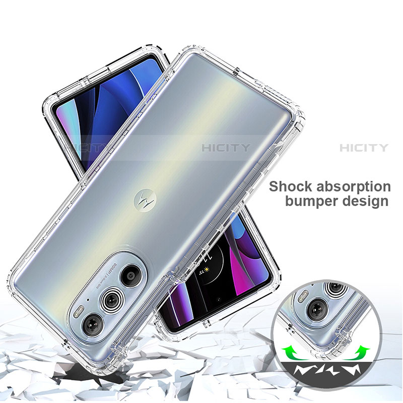 Custodia Silicone Trasparente Ultra Sottile Morbida Cover Fronte e Retro 360 Gradi Sfumato per Motorola Moto Edge Plus (2022) 5G