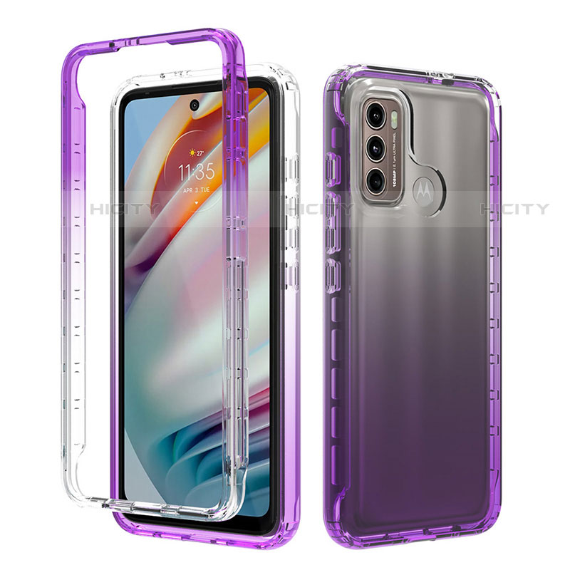 Custodia Silicone Trasparente Ultra Sottile Morbida Cover Fronte e Retro 360 Gradi Sfumato per Motorola Moto G40 Fusion