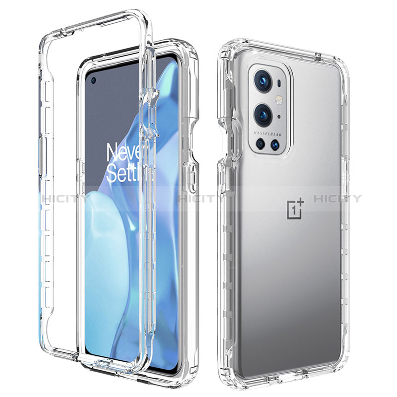 Custodia Silicone Trasparente Ultra Sottile Morbida Cover Fronte e Retro 360 Gradi Sfumato per OnePlus 9 Pro 5G Chiaro