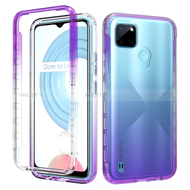 Custodia Silicone Trasparente Ultra Sottile Morbida Cover Fronte e Retro 360 Gradi Sfumato per Realme C25Y India