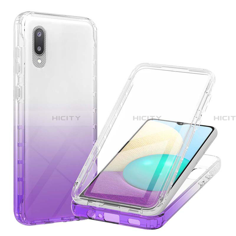 Custodia Silicone Trasparente Ultra Sottile Morbida Cover Fronte e Retro 360 Gradi Sfumato per Samsung Galaxy A02