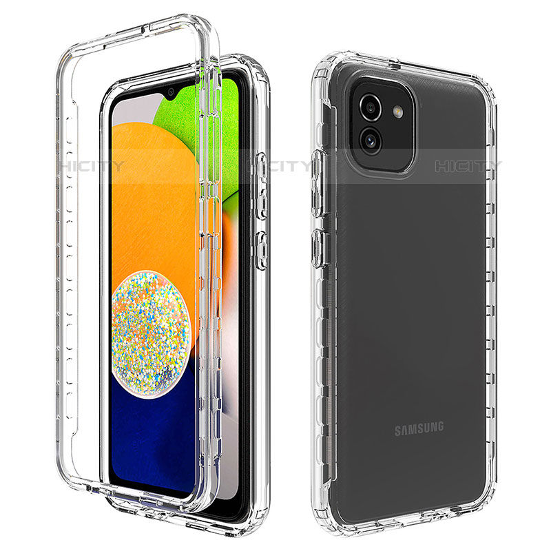 Custodia Silicone Trasparente Ultra Sottile Morbida Cover Fronte e Retro 360 Gradi Sfumato per Samsung Galaxy A03