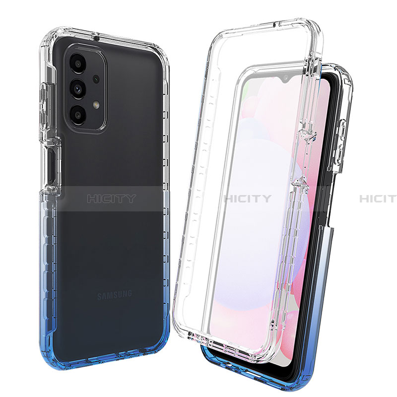 Custodia Silicone Trasparente Ultra Sottile Morbida Cover Fronte e Retro 360 Gradi Sfumato per Samsung Galaxy A13 4G Blu