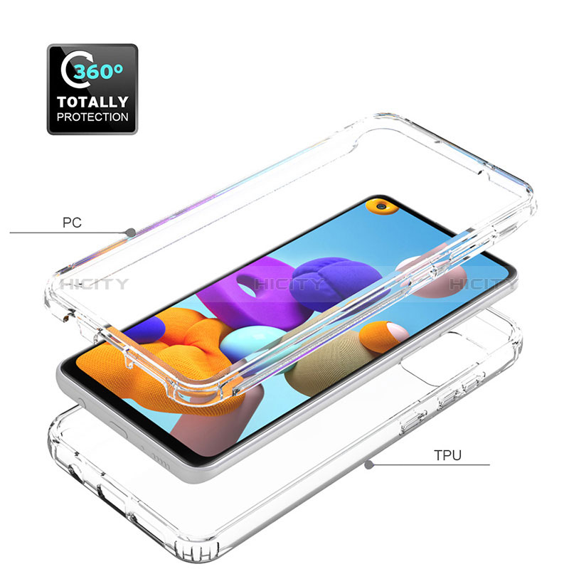 Custodia Silicone Trasparente Ultra Sottile Morbida Cover Fronte e Retro 360 Gradi Sfumato per Samsung Galaxy A21s