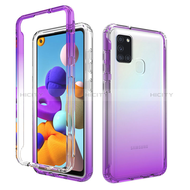 Custodia Silicone Trasparente Ultra Sottile Morbida Cover Fronte e Retro 360 Gradi Sfumato per Samsung Galaxy A21s